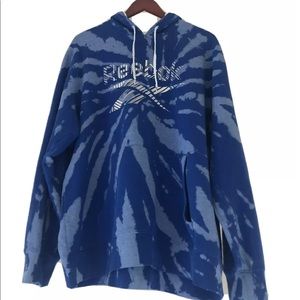 Reebok Blue Tie Die Men’s Hoodie Size Large